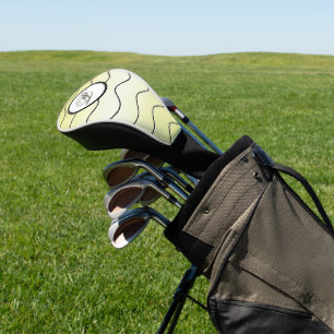 Kalligrafie Initiaal Boter Geel Ombré Golfheadcover