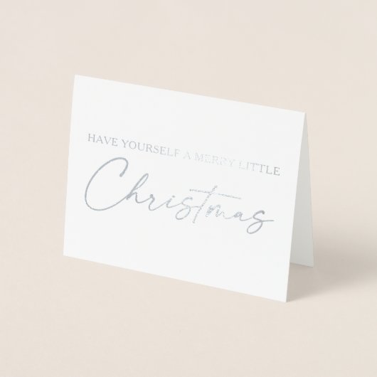Kalligrafie Ink Pen Script Christmas Silver Foil Folie Kaarten (Voorkant)