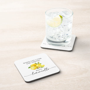 Kalligrafie Ink Waterverf Citroenen Limoncello Bier Onderzetter