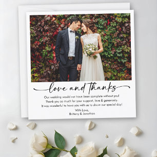 Kalligrafie Inkt Pen Script Foto Wedding Square Bedankkaart