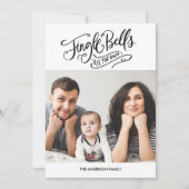 Kalligrafie Jingle Bells Kerstkaart Kaart (Voorkant)