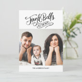 Kalligrafie Jingle Bells Kerstkaart Kaart (Staand voorkant)