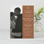 Kalligrafie Klassieke Foto Elegante Trouwen  Kaart (Staand voorkant)