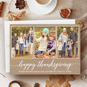 Kalligrafie Kraft 3 Foto Thanksgiving Feestdagenkaart