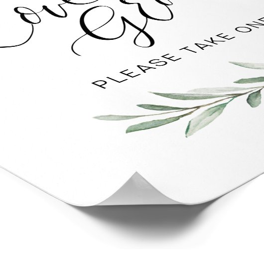 Kalligrafie "Laat Liefde Groeien" Rustig Groen Poster (Hoek)