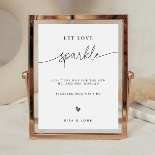 Kalligrafie Laat Liefde Twinkelen Bord Huwelijksbo Poster