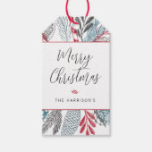 Kalligrafie Lettering Vrolijk Kerstmis Groen Cadeaulabel (Voorkant)