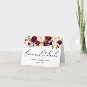 Kalligrafie Liefde Bedankt Bourgondië Bloemennotit