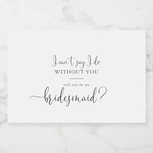 Kalligrafie liefde Fancy script bruidsmeisje voors Sparkling Wijnetiket (Enkel label)