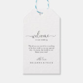 Kalligrafie Liefde Fancy Script Bruiloft Welkom Cadeaulabel (Voorkant)