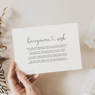 Kalligrafie Liefde Fancy Script Honeymoon Wish Informatiekaartje