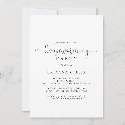Kalligrafie Liefde Fancy Script Housewarming Party Kaart (Voorkant)