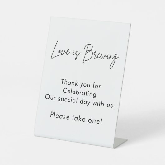 Kalligrafie Liefde is Brouwen Reclamebord Met Voetstuk (Voorkant)