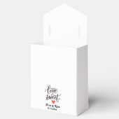 Kalligrafie Liefde is zoet in witte kleur Bedankdoosjes (Geopend)