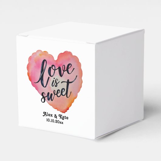 Kalligrafie Liefde is Zoete Bruiloft Bedankdoosjes (Voorkant Zijde)
