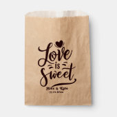 Kalligrafie Liefde is Zoete Bruiloft Bedankzakje (Voorkant)