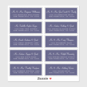 Kalligrafie marineblauwe huwelijksuitnodiging adre sticker