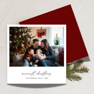 Kalligrafie Merriest Christmas Family Fun Foto Feestdagenkaart