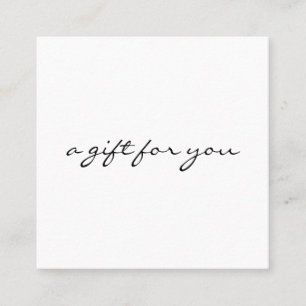 Kalligrafie Minimalistisch Cadeaubon Vierkante Visitekaartje