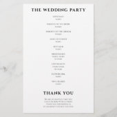 Kalligrafie Minimalistisch huwelijksprogramma Wit (Achterkant)