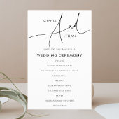 Kalligrafie Minimalistisch huwelijksprogramma Wit