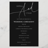 Kalligrafie Minimalistisch huwelijksprogramma Zwar (Voorkant)
