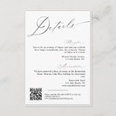 Kalligrafie Minimalistisch Script Wedding Details Informatiekaartje (Voorkant)
