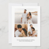 Kalligrafie minimalistisch zwart + wit bruiloft kaart (Achterkant)