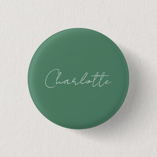 Kalligrafie minimalistische chique aangepaste pers ronde button 3,2 cm (Voorkant)