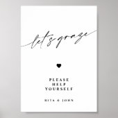 Kalligrafie Minimalistische Grazing Tafel Trouwbor Poster (Voorkant)