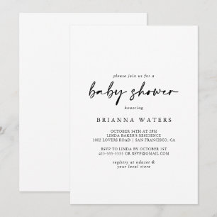 Kalligrafie Modern Elegant Baby shower Kaart