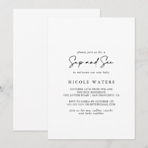 Kalligrafie Modern Elegant Sip and See Kaart