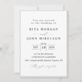 Kalligrafie Modern Minimalistisch Script Wedding Kaart (Voorkant)