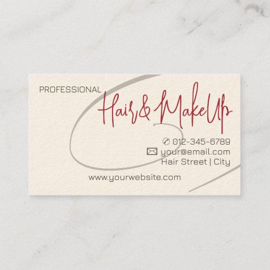 Kalligrafie Modern Professioneel Haar Studio Twirl Visitekaartje (Achterkant)