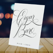 Kalligrafie Modern Trouwsigaar Bar Trouwbord Reclamebord Met Voetstuk