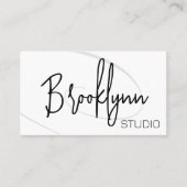 Kalligrafie Moderne Professionele Hair Salon Twirl Visitekaartje (Voorkant)