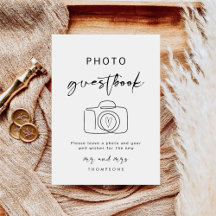 Kalligrafie Moderne Trouwfoto Guestbook Sign