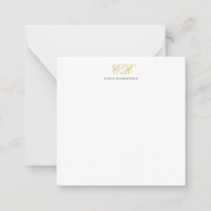 Kalligrafie Monogram Naam Goud Zwart Wit Kleur Notitiekaartje
