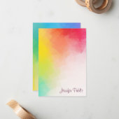 Kalligrafie Monogram Regenboog Kleuren Sjabloon (Voorkant / Achterkant in situ)