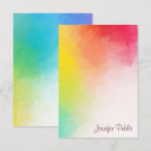 Kalligrafie Monogram Regenboog Kleuren Sjabloon (Voorkant / Achterkant)