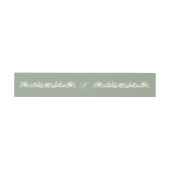 Kalligrafie Monogram Sage Groene Botanische Huweli Uitnodigingen Wikkel (Vlak)