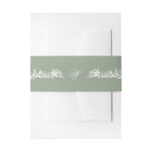 Kalligrafie Monogram Sage Groene Botanische Huweli Uitnodigingen Wikkel (Voorkant Voorbeeld)