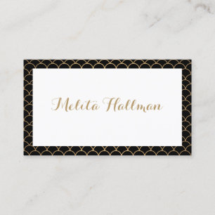 Kalligrafie Naam Art Deco Pattern Visitekaartje