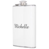 Kalligrafie Naam Creatief Trendy Wit Heupfles (Links)