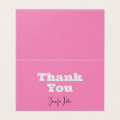 Kalligrafie Naam Elegant Pink Plain Dank u kaart (Buitenkant ongevouwen)