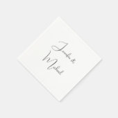 Kalligrafie Namen Elegant Gewoon Eenvoudig Grijs W Servet (Hoek)