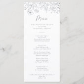 Kalligrafie Neutraal Wildflower Diner Menu (Voorkant)