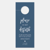 Kalligrafie niet storen marine blauwe bruiloft (Voorkant)