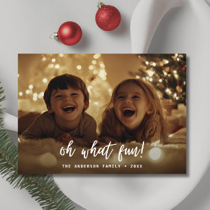 Kalligrafie Oh Wat Leuke Baby Kerstfoto Feestdagenkaart