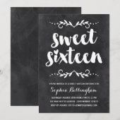 kalligrafie op schoolbord | Sweet Sixteen Birthday Kaart (Voorkant / Achterkant)